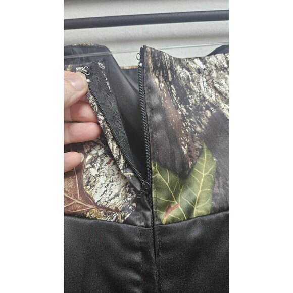 Camo Strapless Dress Womens Medium Black Rhinestone Trim Formal Prom Party Gown - Picture 6 of 10